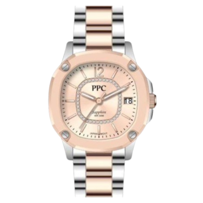 Paris Polo Club PPC-EF25-SR-SG Solid Steel Band Women Watch