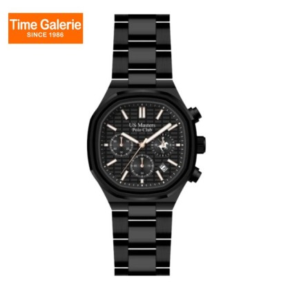 U.S Master Polo Club USM-EF02-BK-BK Textured Dial with Diamond Pattern Men Watch 
