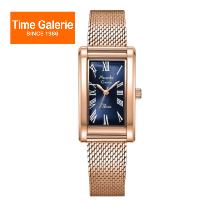 Alexandre Christie ALCW2B94LHBRGBU Blue Dial Rose Gold Stainless Steel Strap Analog Women Watch