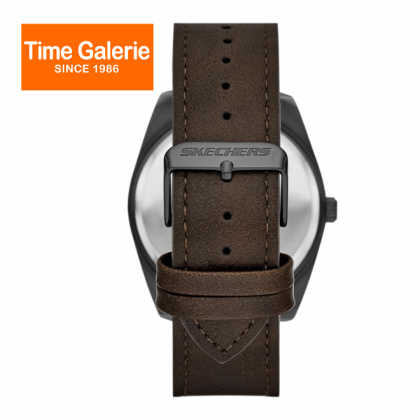 Skechers SR9140 Brown Polyurethane Strap 44mm Case Analog Men Stackable Bracelets Watch Set Skechers SR9140 Brown Polyurethane Strap 44mm Case Analog Men Stackable Bracelets Watch Set