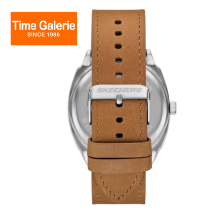 Skechers SR5274 Hewes Three-Hand Date Green Dial Brown Leather Analog Men Watch