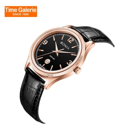 Bonia Classic BNB10844-1535 Black Leather Strap Men Watch Bonia Classic BNB10844-1535 Black Leather Strap Men Watch