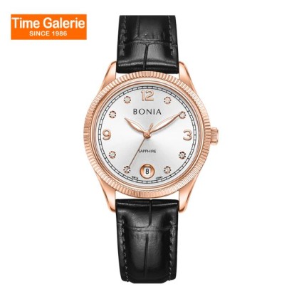 Bonia Elegance BNB10844-2515 Black Leather Strap Women Watch Bonia Elegance BNB10844-2515 Black Leather Strap Women Watch