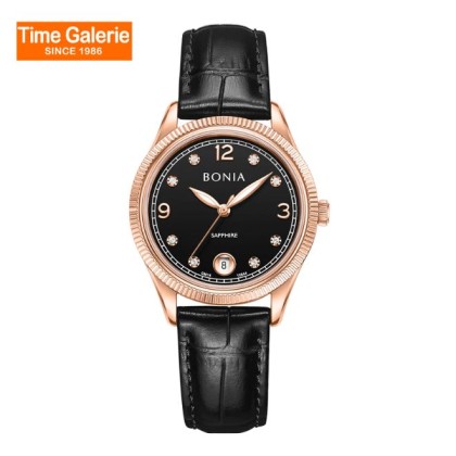 Bonia Elegance BNB10844-2535 Black Leather Strap Women Watch Bonia Elegance BNB10844-2535 Black Leather Strap Women Watch