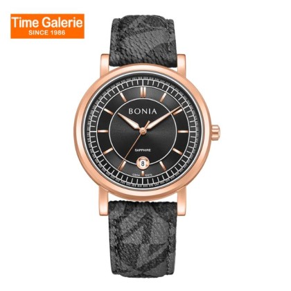 Bonia Classic BNB10875-1532 Black Leather Strap Men Watch Bonia Classic BNB10875-1532 Black Leather Strap Men Watch