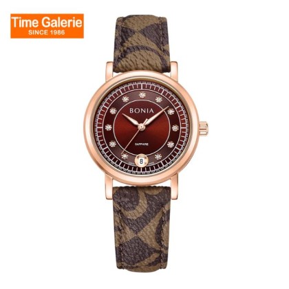 Bonia Elegance BNB10875-2542 Brown Leather Strap Women Watch Bonia Elegance BNB10875-2542 Brown Leather Strap Women Watch