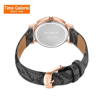 Bonia Elegance BNB10875-2532 Black Leather Strap Women Watch