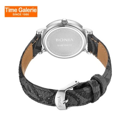 Bonia Elegance BNB10875-2332 Black Leather Strap Women Watch