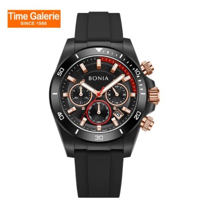 Bonia Chronograph BNB10882-1932C Black Silicone Strap Men Watch Bonia Chronograph BNB10882-1932C Black Silicone Strap Men Watch