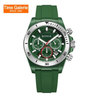 Bonia Chronograph BNB10882-1992C Green Silicone Strap Men Watch Bonia Chronograph BNB10882-1992C Green Silicone Strap Men Watch