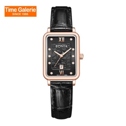 Bonia Elegance BNB10895-2533 Black Leather Strap Women Watch Bonia Elegance BNB10895-2533 Black Leather Strap Women Watch