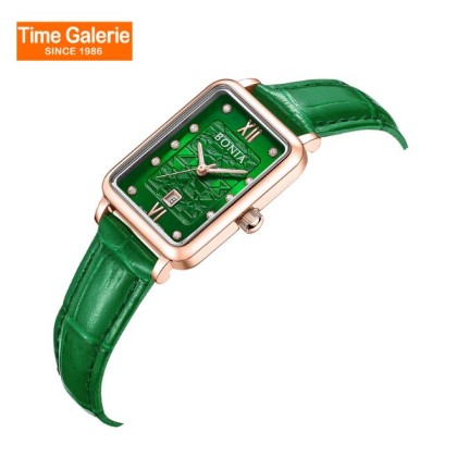 Bonia Elegance BNB10895-2593 Green Leather Strap Women Watch Bonia Elegance BNB10895-2593 Green Leather Strap Women Watch