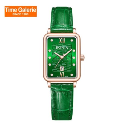 Bonia Elegance BNB10895-2593 Green Leather Strap Women Watch Bonia Elegance BNB10895-2593 Green Leather Strap Women Watch