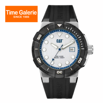 CAT SHOCK DIVER SI-141-21-222 Black Silicone Band 20 ATM 45MM Analog Watch CAT SHOCK DIVER SI-141-21-222 Black Silicone Band 20 ATM 45MM Analog Watch