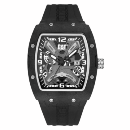 CAT BARREL CARBON 14-161-21-131 Black Silicone Band 5 ATM 43MM Analog Watch CAT BARREL CARBON 14-161-21-131 Black Silicone Band 5 ATM 43MM Analog Watch