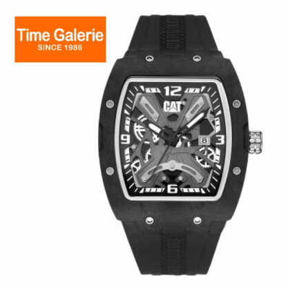CAT BARREL CARBON 14-161-21-131 Black Silicone Band 5 ATM 43MM Analog Watch CAT BARREL CARBON 14-161-21-131 Black Silicone Band 5 ATM 43MM Analog Watch
