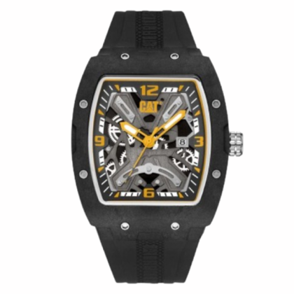 CAT BARREL CARBON 14-161-21-137 Black Silicone Band 5 ATM 43MM Analog Watch CAT BARREL CARBON 14-161-21-137 Black Silicone Band 5 ATM 43MM Analog Watch