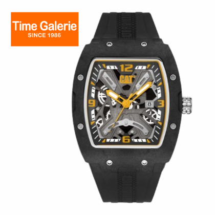 CAT BARREL CARBON 14-161-21-137 Black Silicone Band 5 ATM 43MM Analog Watch CAT BARREL CARBON 14-161-21-137 Black Silicone Band 5 ATM 43MM Analog Watch