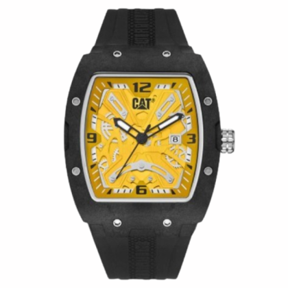 CAT BARREL CARBON 14-161-21-731 Black Silicone Band 5 ATM 43MMAnalog Watch CAT BARREL CARBON 14-161-21-731 Black Silicone Band 5 ATM 43MMAnalog Watch