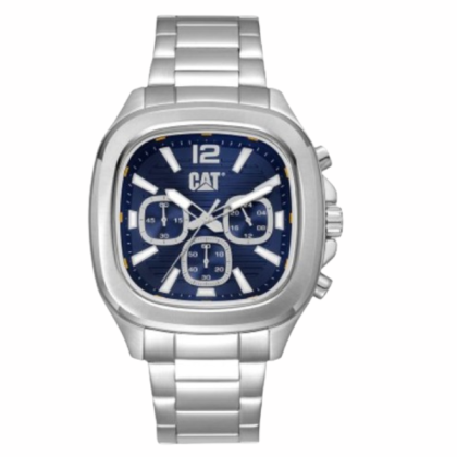 CAT AXIS CHRONO AV-143-11-636 Blue Dial Silver Stainless Steel 10 ATM 44MM Analog Men Watch CAT AXIS CHRONO AV-143-11-636 Blue Dial Silver Stainless Steel 10 ATM 44MM Analog Men Watch
