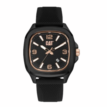 CAT AXIS AV-161-21-139 Black Silicone Strap 10 ATM 44MM Analog Men Watch CAT AXIS AV-161-21-139 Black Silicone Strap 10 ATM 44MM Analog Men Watch