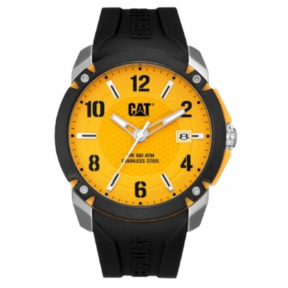 CAT ELITE AX-141-21-731 Yellow Dial Black Silicone Band 10 ATM 46MM Analog Men Watch CAT ELITE AX-141-21-731 Yellow Dial Black Silicone Band 10 ATM 46MM Analog Men Watch