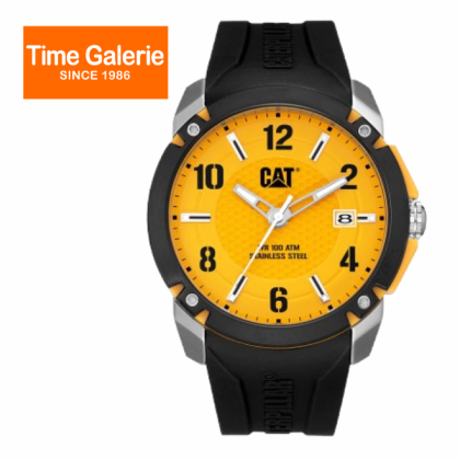 CAT ELITE AX-141-21-731 Yellow Dial Black Silicone Band 10 ATM 46MM Analog Men Watch CAT ELITE AX-141-21-731 Yellow Dial Black Silicone Band 10 ATM 46MM Analog Men Watch