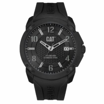 CAT ELITE AX-161-21-131 Black Silicone Band 10 ATM 46MM Analog Men Watch CAT ELITE AX-161-21-131 Black Silicone Band 10 ATM 46MM Analog Men Watch