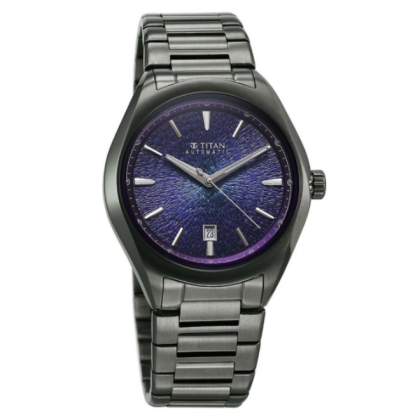 Titan Stellar Starlight 10051QM01 Concealed Automatic Violet Dial Dark Gun Stainless Steel Strap Quartz Analog Men Watch Titan Stellar Starlight 10051QM01 Concealed Automatic Violet Dial Dark Gun Stainless Steel Strap Quartz Analog Men Watch