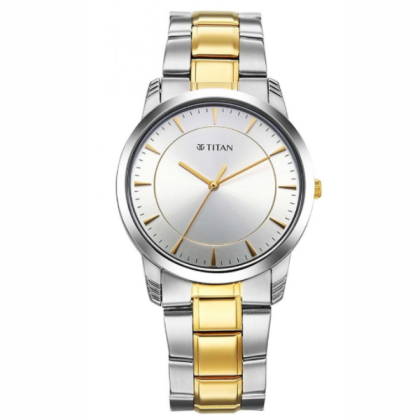 Titan Quartz 1774BM02 Silver Dial Stainless Steel Strap Quartz Analog Men Watch Titan Quartz 1774BM02 Silver Dial Stainless Steel Strap Quartz Analog Men Watch