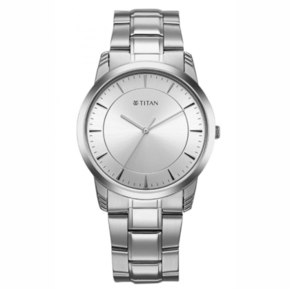 Titan Quartz 1774SM02 Silver Dial Stainless Steel Strap Quartz Analog Men Watch Titan Quartz 1774SM02 Silver Dial Stainless Steel Strap Quartz Analog Men Watch