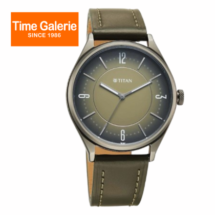 Titan Neo Basic 1802QL05 Green Dial Leather Strap Quartz Analog Men Watch Titan Neo Basic 1802QL05 Green Dial Leather Strap Quartz Analog Men Watch