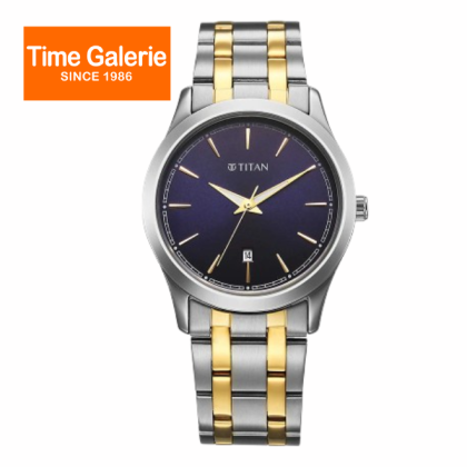 Titan Quartz 1823BM02 Blue Dial Stainless Steel Strap Quartz Analog Men Watch Titan Quartz 1823BM02 Blue Dial Stainless Steel Strap Quartz Analog Men Watch
