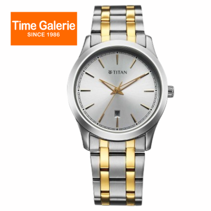 Titan Quartz 1823BM03 Silver Dial Stainless Steel Strap Quartz Analog Men Watch Titan Quartz 1823BM03 Silver Dial Stainless Steel Strap Quartz Analog Men Watch