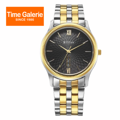 Titan Quartz 1824BM04 Black Dial Stainless Steel Strap Quartz Analog Men Watch Titan Quartz 1824BM04 Black Dial Stainless Steel Strap Quartz Analog Men Watch