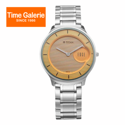 Titan Edge Murals 1843SM05 Yellow Dial Stainless Steel Strap Analog Men Watch