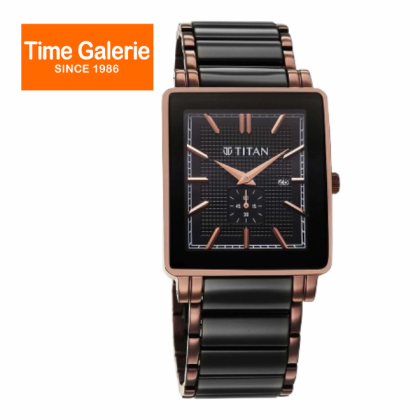 Titan Regalia Shaped Ceramic 90013KD06 Black Dial Steel & Ceramic Strap Analog Men Watch Titan Regalia Shaped Ceramic 90013KD06 Black Dial Steel & Ceramic Strap Analog Men Watch