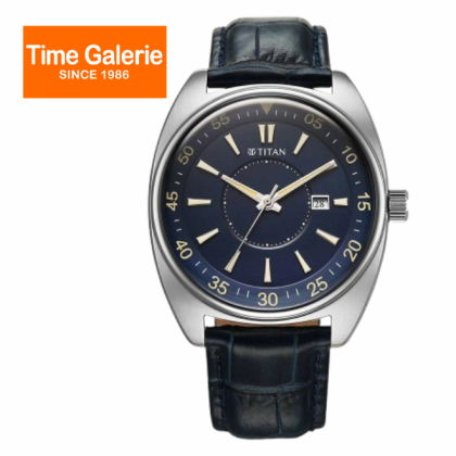 Titan Classique Tonneau 90211SL01 Blue Dial Leather Strap Analog Men Watch Titan Classique Tonneau 90211SL01 Blue Dial Leather Strap Analog Men Watch