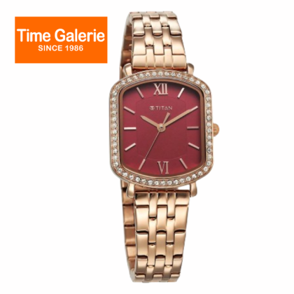 Titan Purple Metro 95323WM01 Red Dial Stainless Steel Strap Quartz Analog Women Watch Titan Purple Metro 95323WM01 Red Dial Stainless Steel Strap Quartz Analog Women Watch