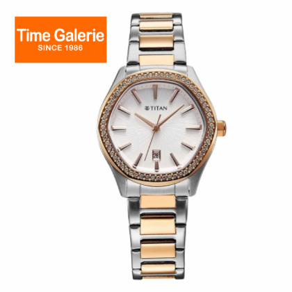 Titan Glamour 95326KM01 Silver Dial Stainless Steel Strap Quartz Analog Women Watch Titan Glamour 95326KM01 Silver Dial Stainless Steel Strap Quartz Analog Women Watch