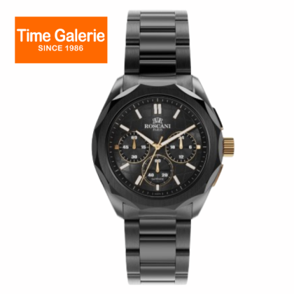 Roscani ROSW4703T3 42MM Black Stainless Steel Strap Analog Quartz Men Watch Roscani ROSW4703T3 42MM Black Stainless Steel Strap Analog Quartz Men Watch