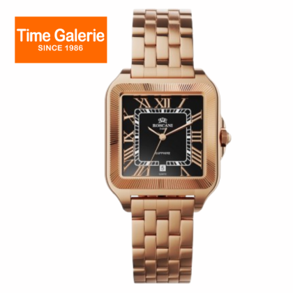 Roscani ROSW4634S3 Black Dial 36X36MM Rose Gold Stainless Steel Strap Analog Men Watch