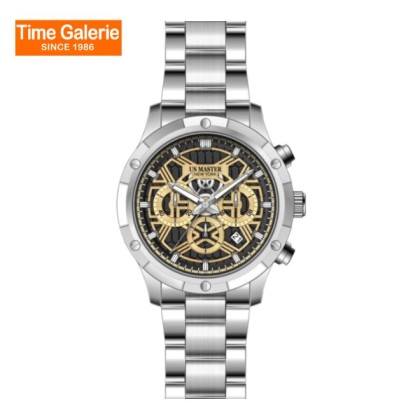 U.S Master Polo Club USM-EK05-SL-BK Butterfly Clasp & Metal Bracelet Men Watch U.S Master Polo Club USM-EK05-SL-BK Butterfly Clasp & Metal Bracelet Men Watch