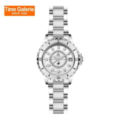 Paris Polo Club PPC-EJ07-SL-WE Elegant Ceramic Bezel Women Watch 