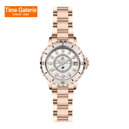Paris Polo Club PPC-EJ07-RG-WE Elegant Ceramic Bezel Women Watch Paris Polo Club PPC-EJ07-RG-WE Elegant Ceramic Bezel Women Watch