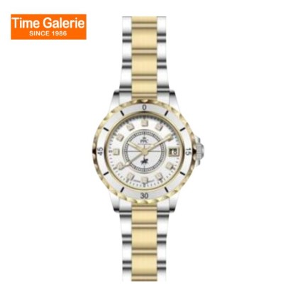 Paris Polo Club PPC-EJ07-SG-WE Elegant Ceramic Bezel Women Watch