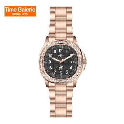 Paris Polo Club PPC-EJ03-RG-BK Crystal-Embellished Bezel Women Watch Paris Polo Club PPC-EJ03-RG-BK Crystal-Embellished Bezel Women Watch