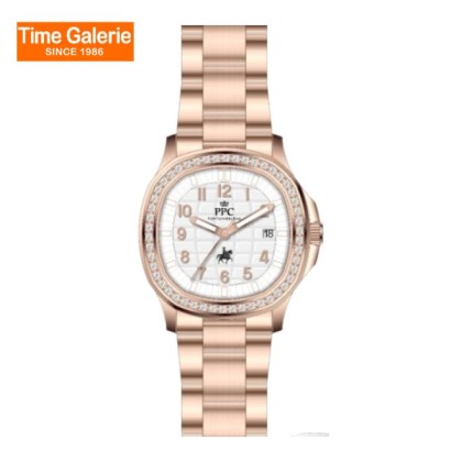 Paris Polo Club PPC-EJ03-RG-WE Crystal-Embellished Bezel Women Watch Paris Polo Club PPC-EJ03-RG-WE Crystal-Embellished Bezel Women Watch