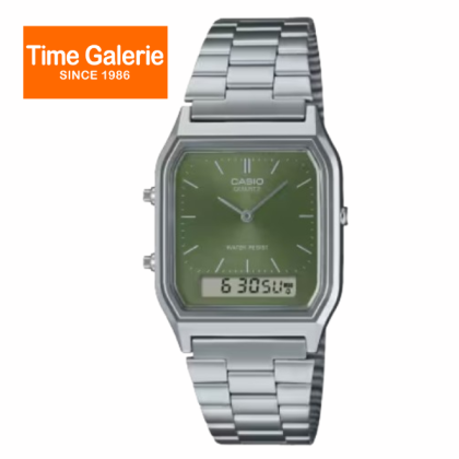 Casio Vintage AQ-230A-3AMQY Silver Stainless Steel Band Unisex Watch Casio Vintage AQ-230A-3AMQY Silver Stainless Steel Band Unisex Watch