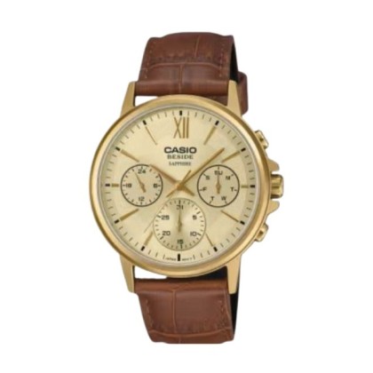 Casio BMS-300GL-5AV Genuine Leather Brown Strap Men Watch Casio BMS-300GL-5AV Genuine Leather Brown Strap Men Watch